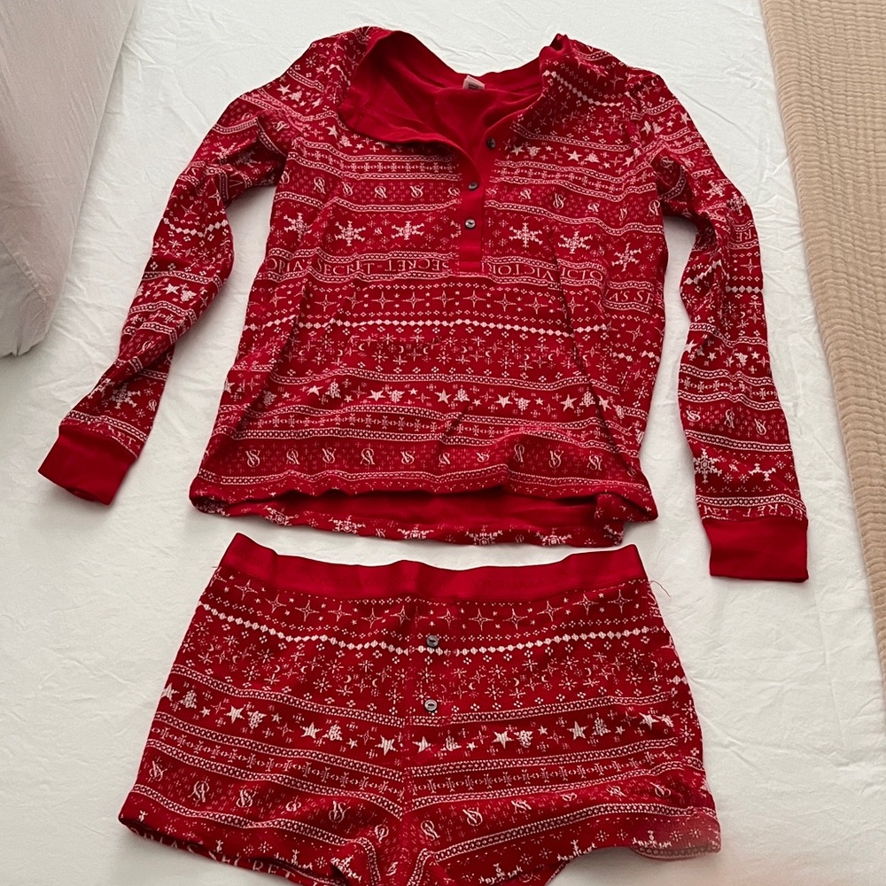 Festive Victoria’s Secret Pajama Set